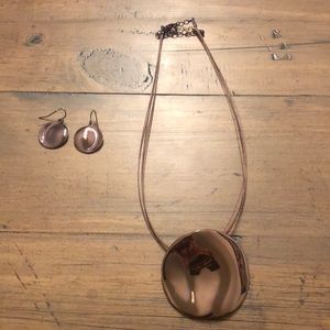 Bronze necklace and matching earrings